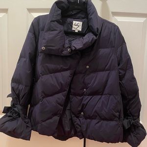 Lily Black Blue coat with qute loose sleeves, padding coat, jacket